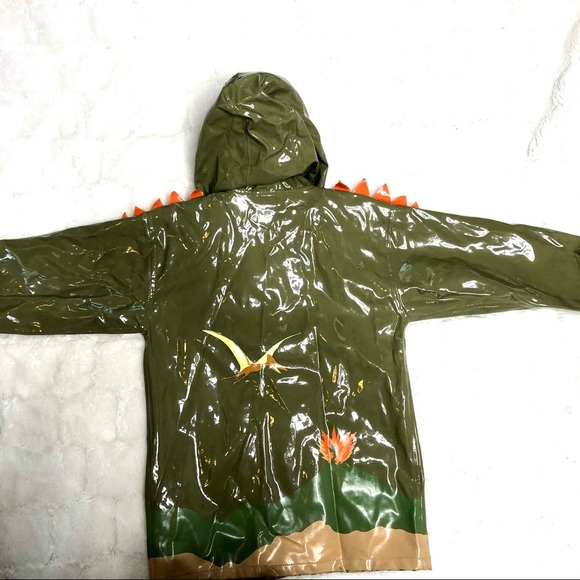 KIDORABLE LINED DINOSAUR RAIN COAT W/Pockets, Hood - Picture 4 of 12